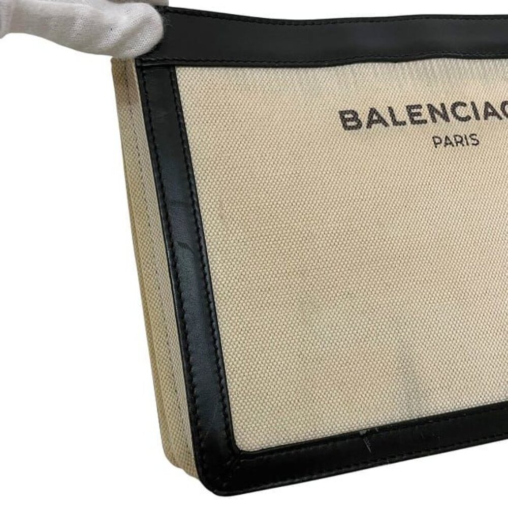 Balenciaga Shoulder Bag Navy Pochette Natural Black - Picture 6 of 10